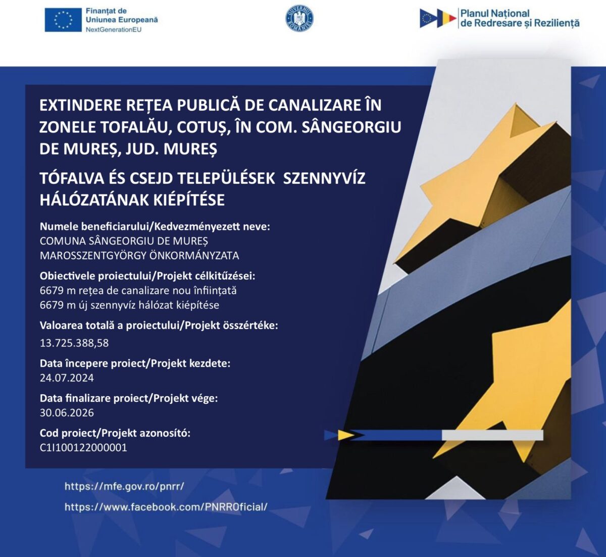 Proiecte Extindere Rețea de Canalizare în Comuna Sângeorgiu de Mureș