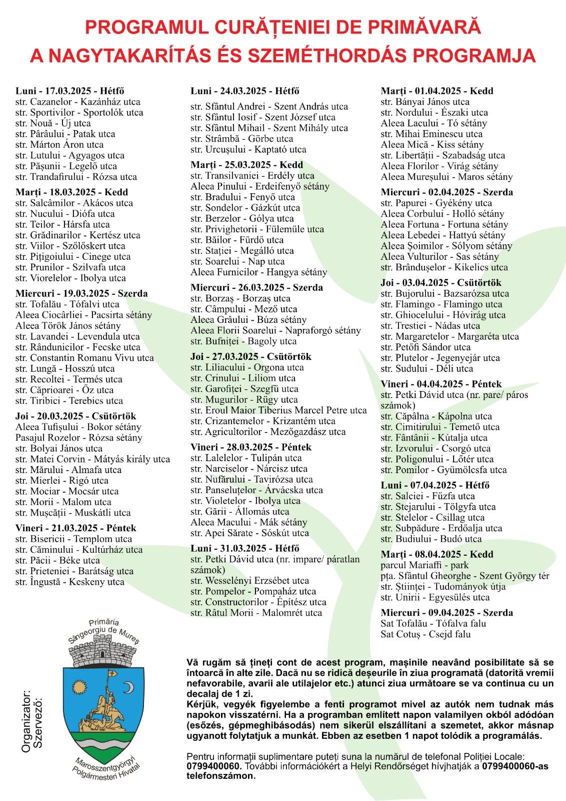 Începe Curățenia de Primăvară în Sângeorgiu de Mureș!